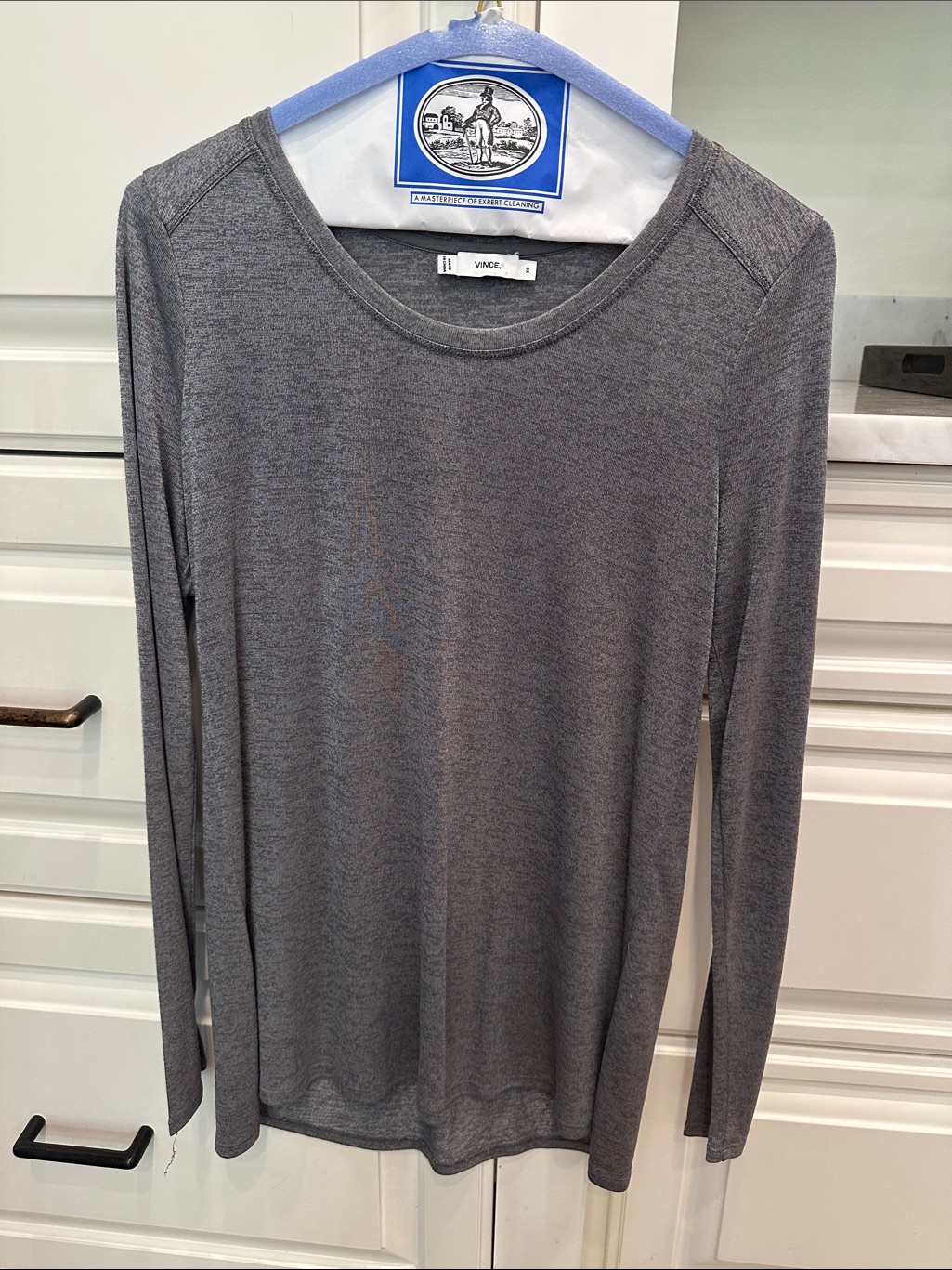 Vince Gray Lightweight Long Sleeve Crewneck